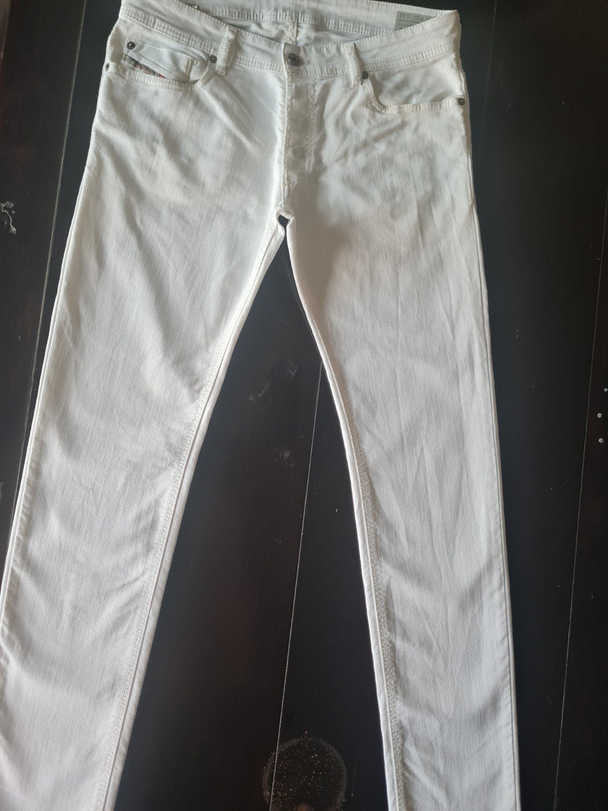 ZGAN SPIERWITTE DIESEL SLEENKER SLIM SKINNY STRETCH 33/34!!!, Kleding | Heren, Diesel, Wit, Ophalen of Verzenden, Zo goed als nieuw