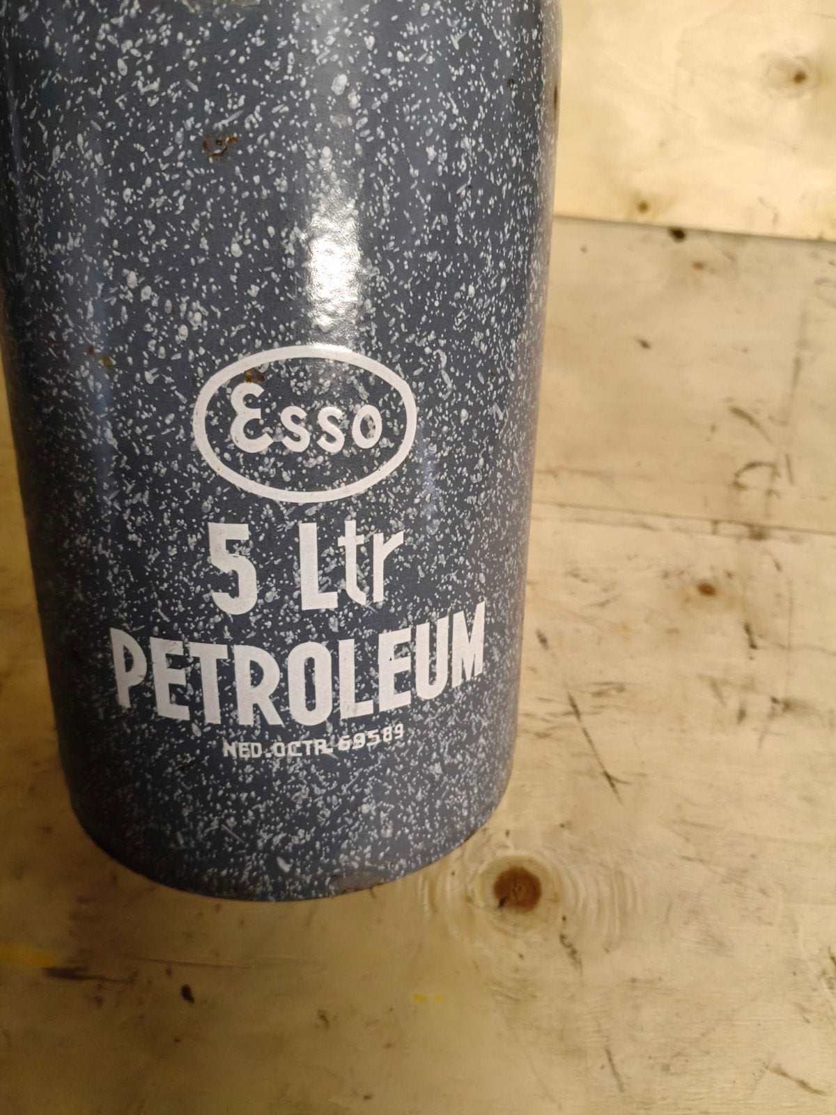 Vintage Esso 5 Liter Petroleum Kan - Emaille, Antiek en Kunst, Ophalen of Verzenden