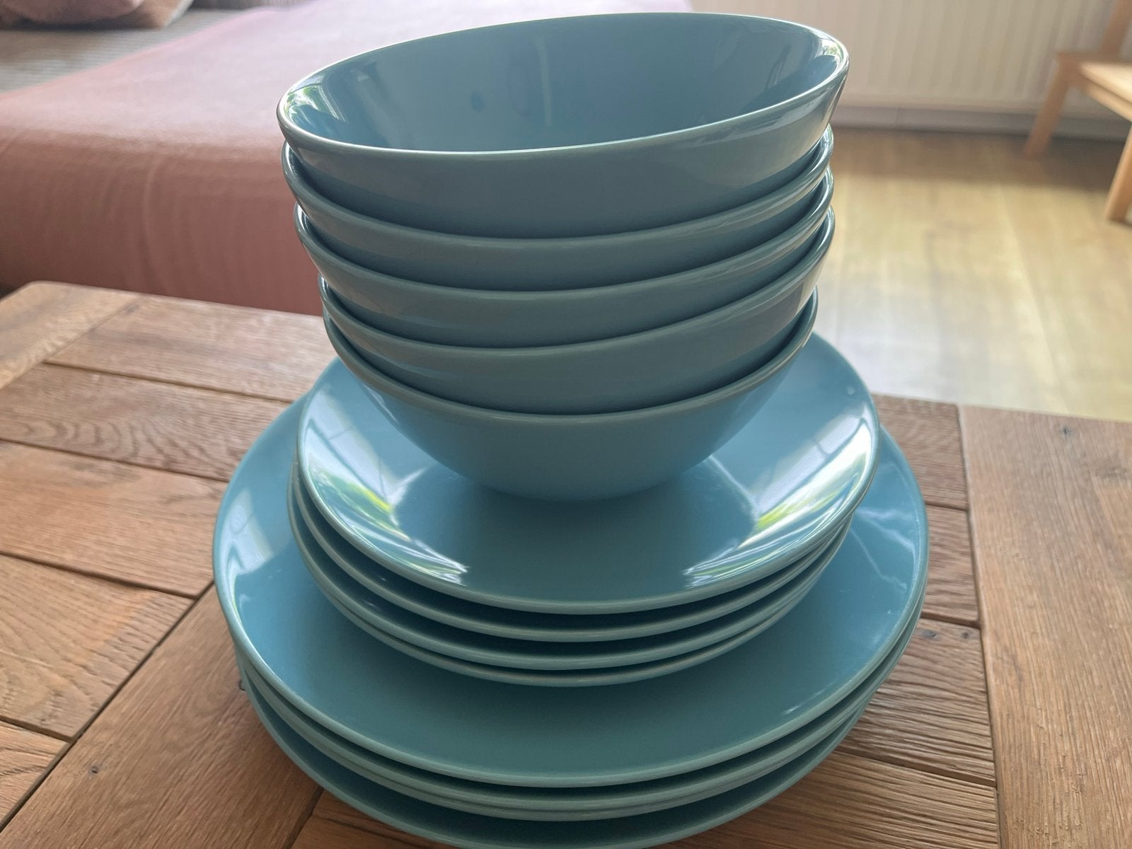 IKEA Servies - Borden en Kommen (Turquoise), Ophalen, Gebruikt, Keramiek, IKEA