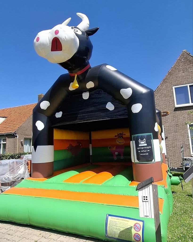 Springkussen te Huur koe., Hobby en Vrije tijd, Feestartikelen | Verhuur, Ophalen, Zo goed als nieuw, Overige