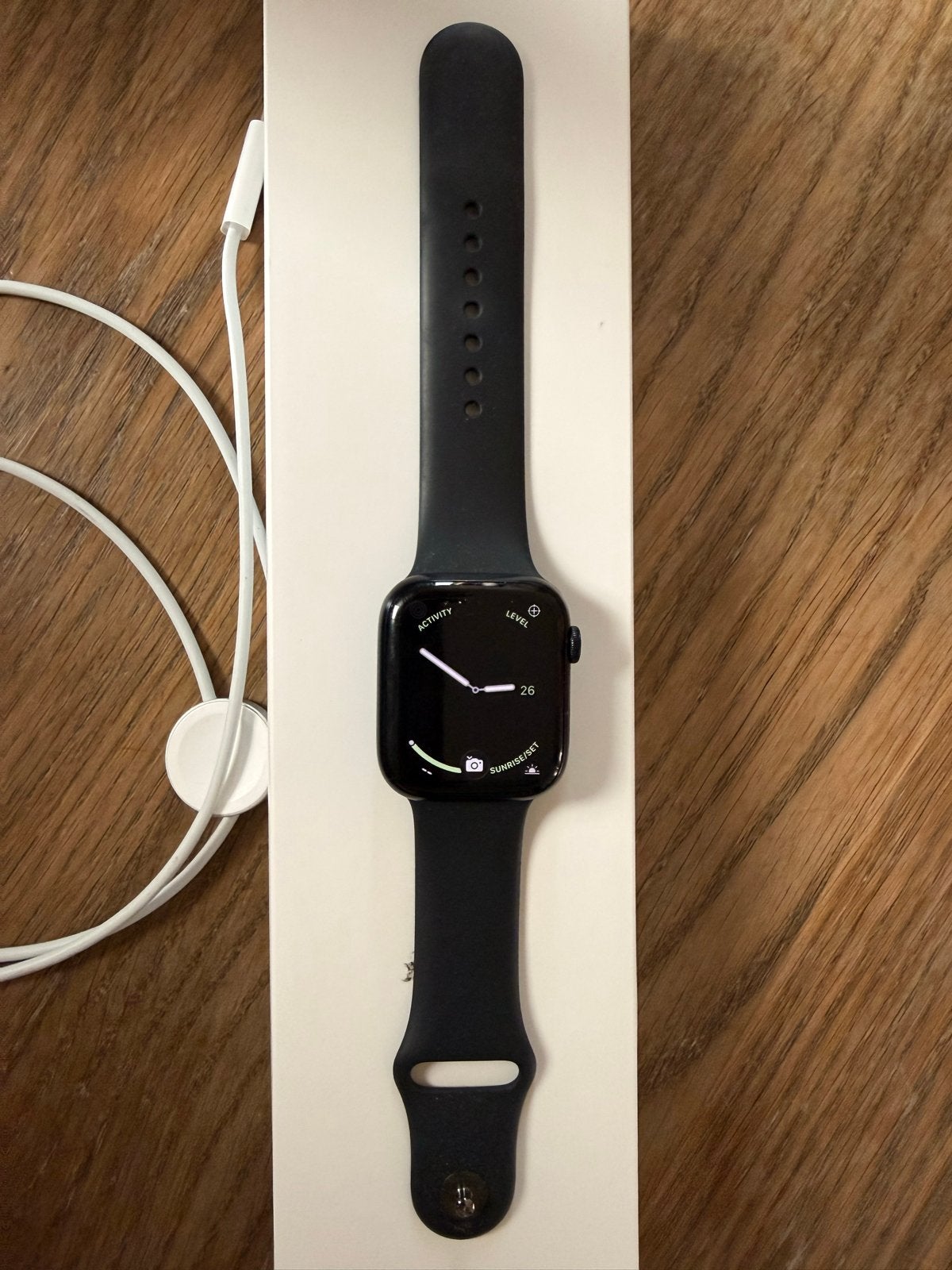 Apple Watch Series 8 Midnight 45mm incl 4 bandjes, Sieraden, Tassen en Uiterlijk, Smartwatches, Afstand, Zwart, IOS, Ophalen of Verzenden