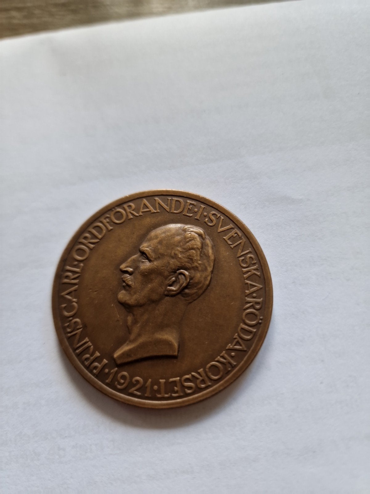 Zeldzame Zweedse Bronzen Penning 1921 - Eric Rafael, Ophalen of Verzenden, Brons, Buitenland
