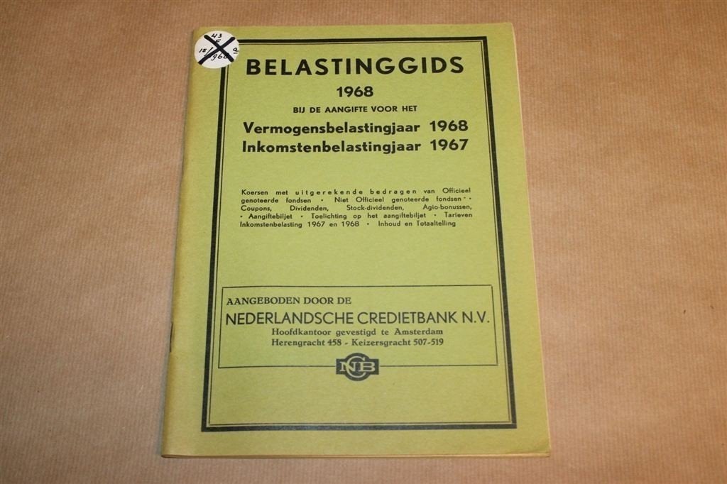 Belastinggids 1968 - Nederlandsche Credietbank, Ophalen of Verzenden, Gelezen