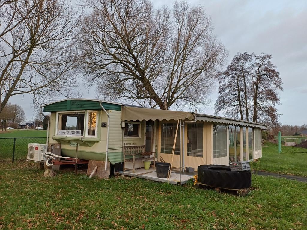Grote atlas stacaravan 3,6x12m 3slk met airco incl voortent, Caravans en Kamperen, Stacaravans, Tot en met 3