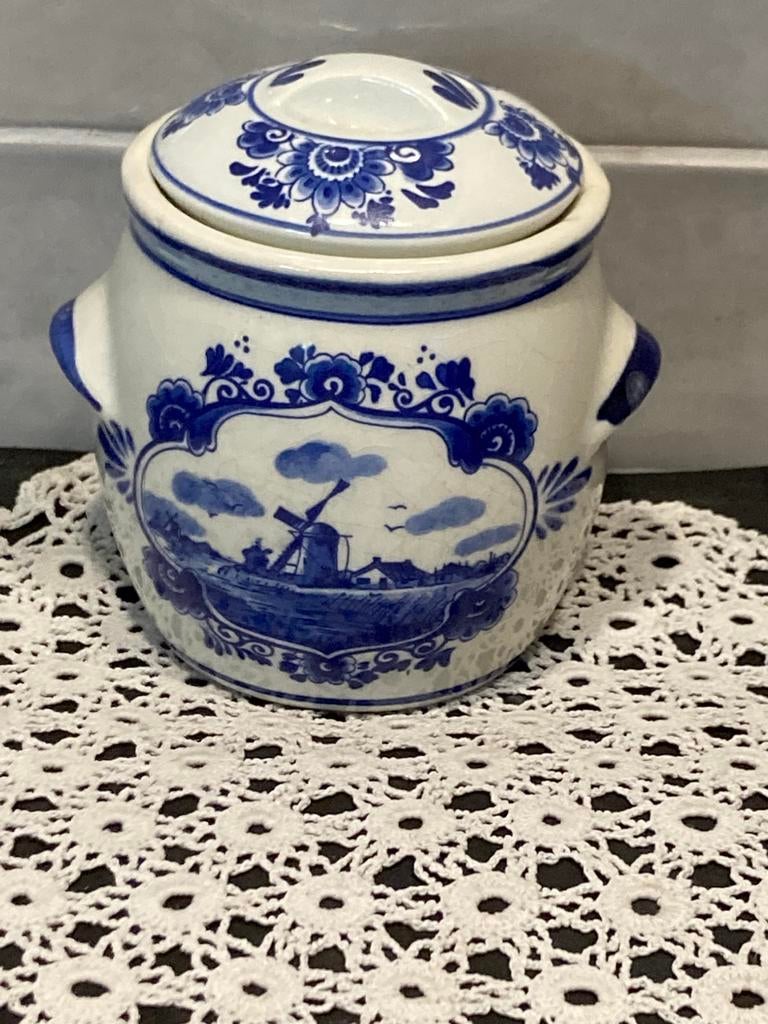 Delfts Blauw mosterdpotje (110326h), Antiek en Kunst, Antiek | Keramiek en Aardewerk, Ophalen of Verzenden
