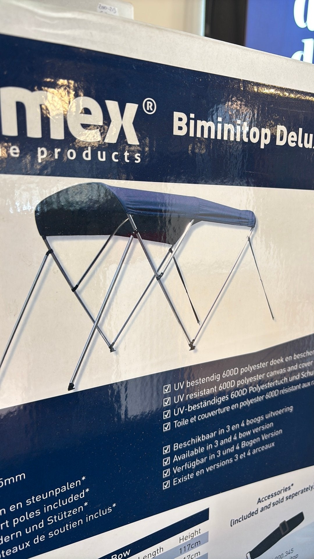 Biminitop de luxe 3 UV bestendig zwart doek, diverse maten, Ophalen of Verzenden, Nieuw, Overige typen