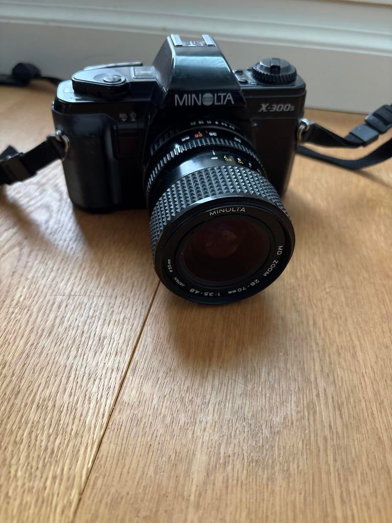 Minolta X-300s Spiegelreflexcamera met MD Zoomlens, Ophalen of Verzenden, Gebruikt, Spiegelreflex, Minolta