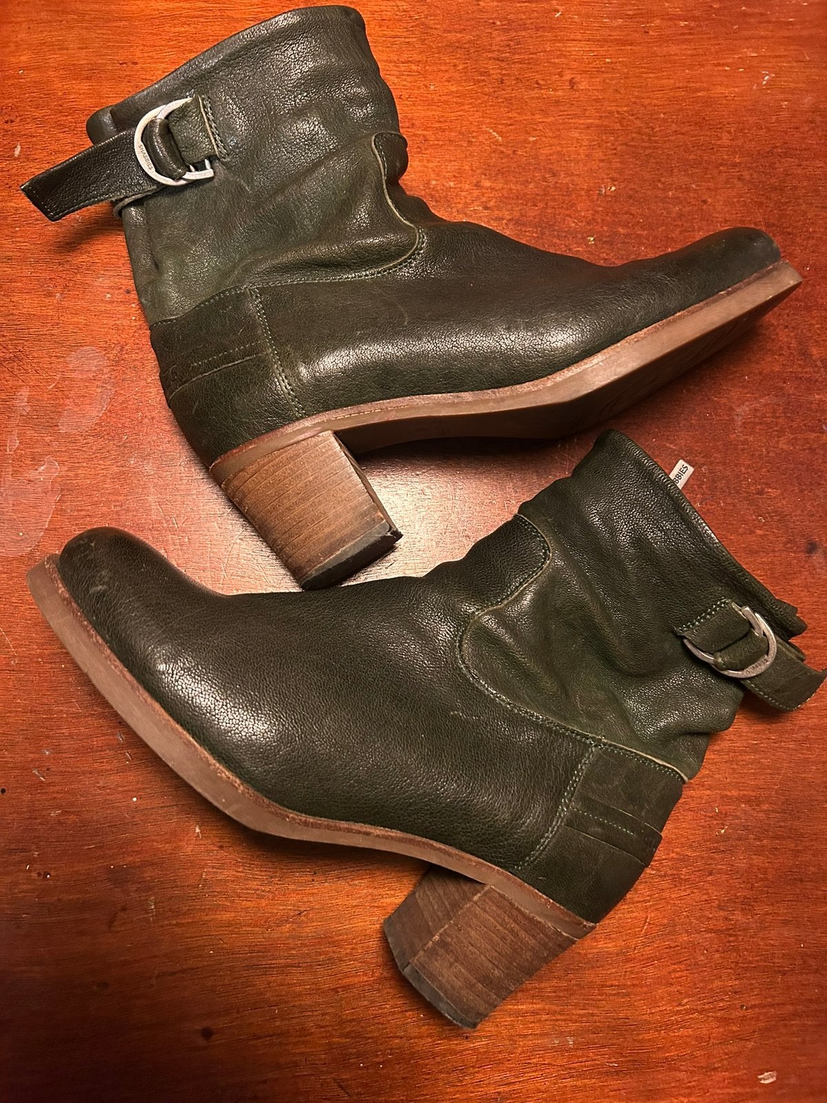 Groene enkellaarsjes, SHABBIES Amsterdam, maat 41., Kleding | Dames, Schoenen, Lage of Enkellaarzen, Ophalen of Verzenden, Zo goed als nieuw