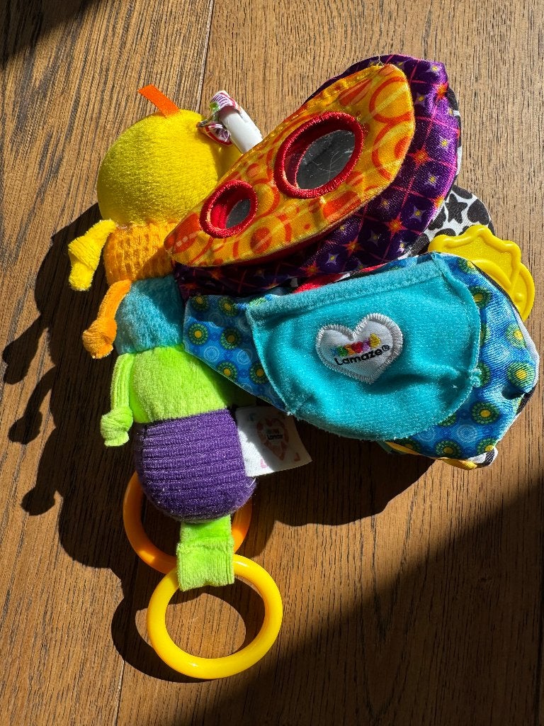 Lamaze Vrolijke Rups Speeltje met Rammelaar en Spiegeltje, Ophalen of Verzenden, Gebruikt, Overige typen, Met geluid
