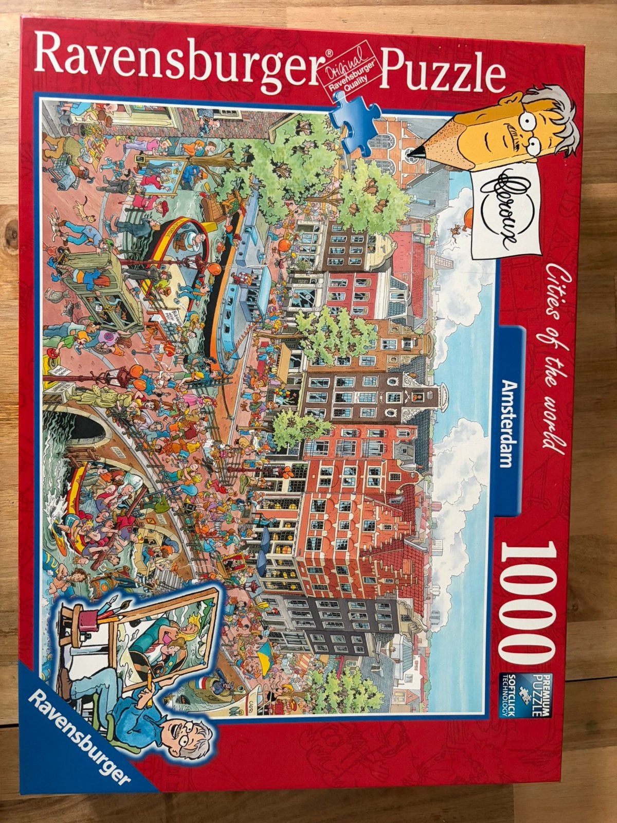 Gratis Puzzel Ravensburger 1000 Amsterdam, Ophalen, 500 t/m 1500 stukjes, Gebruikt, Legpuzzel