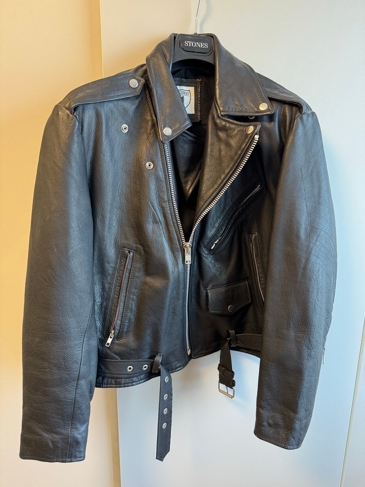 Leren dames (motor)jas maat 50 - Zo goed als nieuw, Ophalen, Tweedehands, Dames, Jas | leer