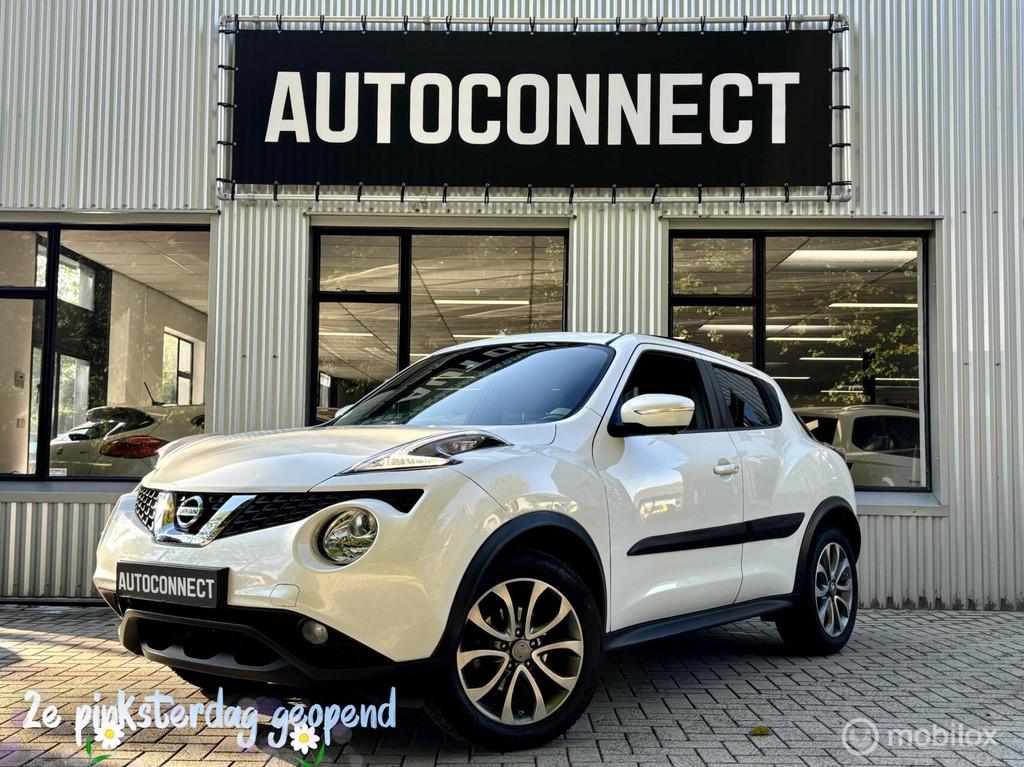 Nissan Juke 1.6 Tekna. PANODAK, NAVI AUTOMAAT, CRUISE., Auto's, Nissan, Gebruikt, 4 cilinders, Alcantara, Wit