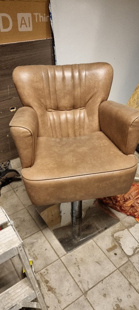 kappersstoel, Ophalen, Gebruikt, Overige kleuren, Leer