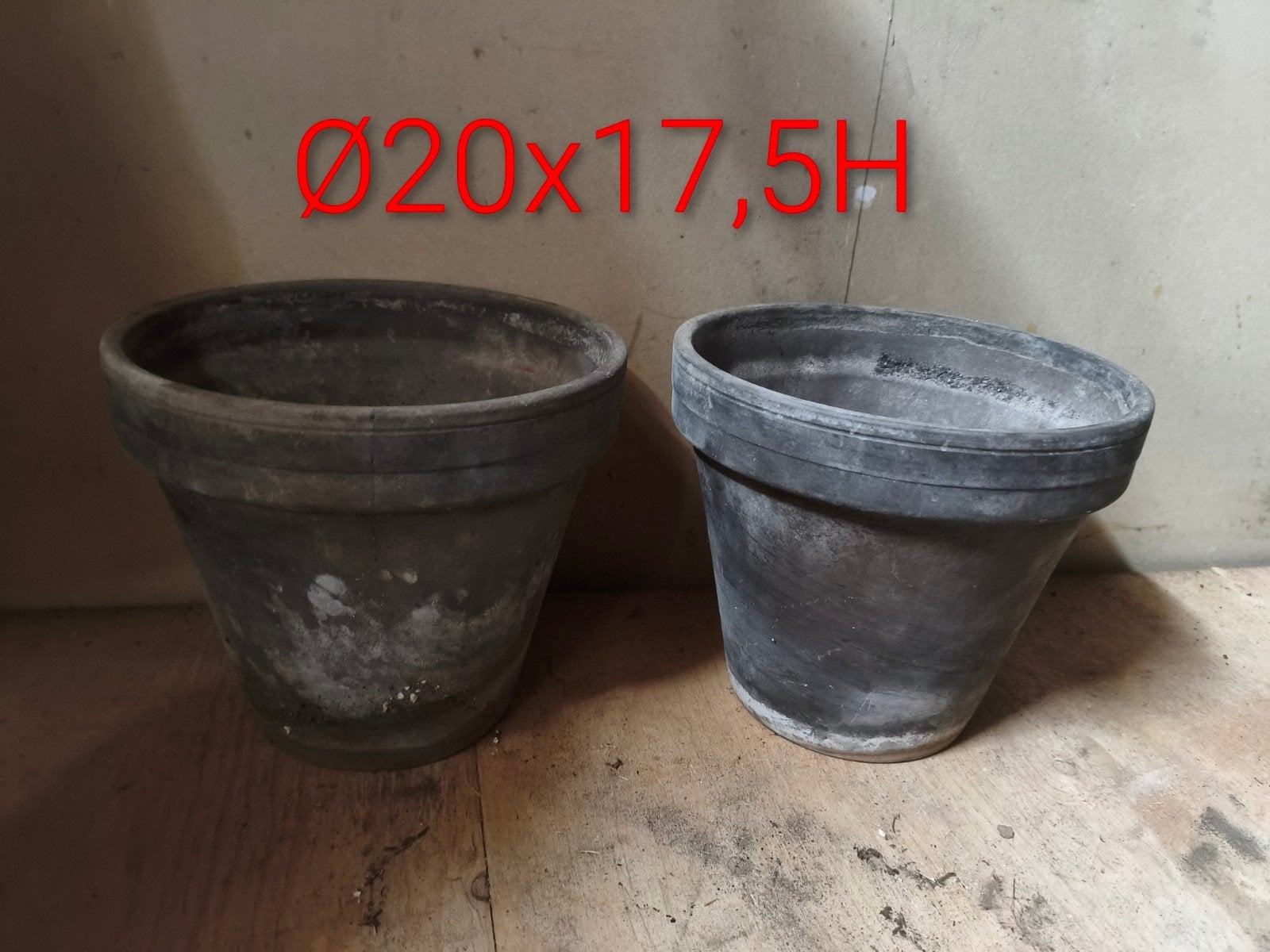 Terracotta potten 2 stuks, Ø20x17,5H, Ophalen, Gebruikt, Rond, Balkon