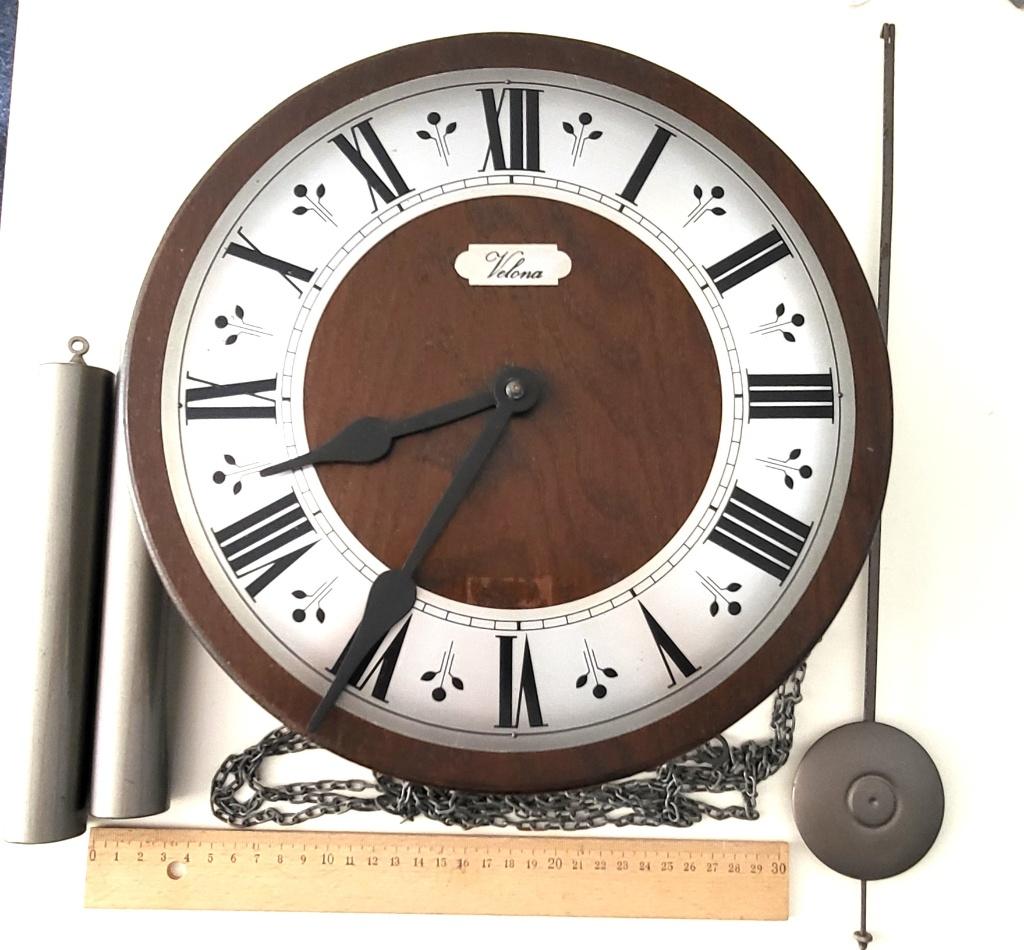 Antiek Retro wandklok Vintage Velona klok met Gewichten, Ophalen of Verzenden