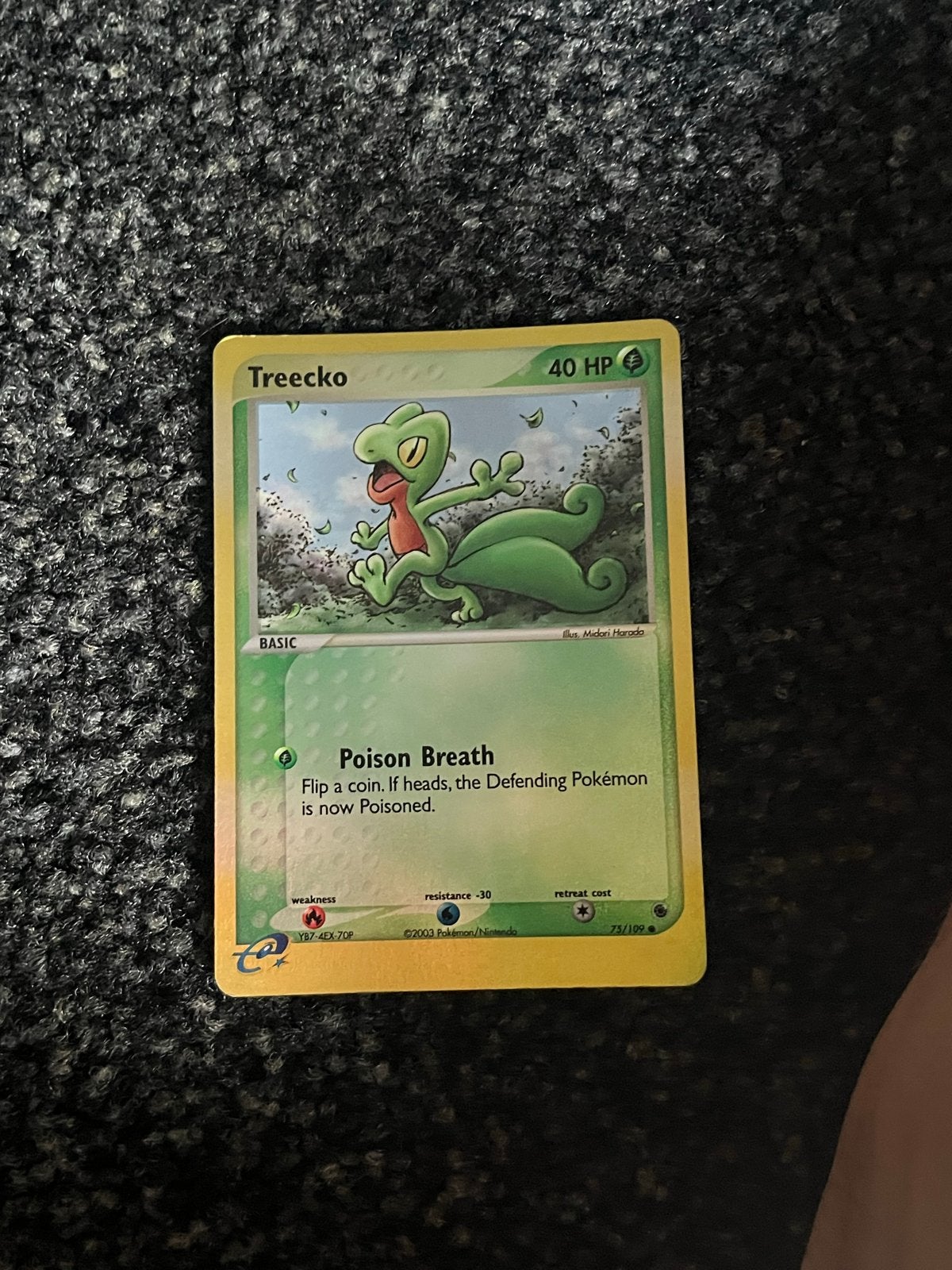 Treecko Reverse Holo - EX Ruby & Sapphire Pokémon Kaart, Ophalen of Verzenden, Zo goed als nieuw, Losse kaart, Foil