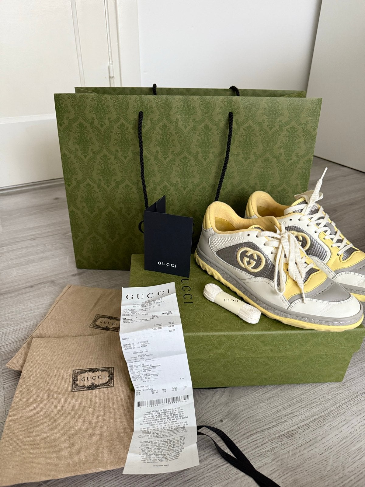 Gucci mac80, Kleding | Dames, Schoenen, Ophalen, Zo goed als nieuw, Geel, Sneakers of Gympen