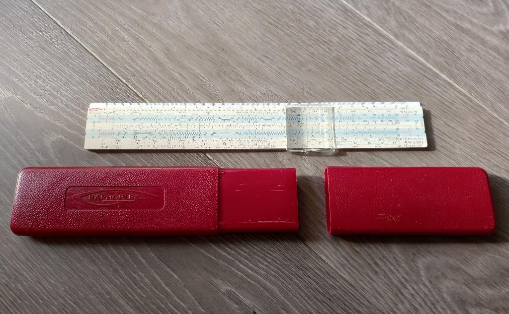 Graphoplex rekenliniaal brevete s.g.d.g. liniaal calculator, Verzenden, Zo goed als nieuw