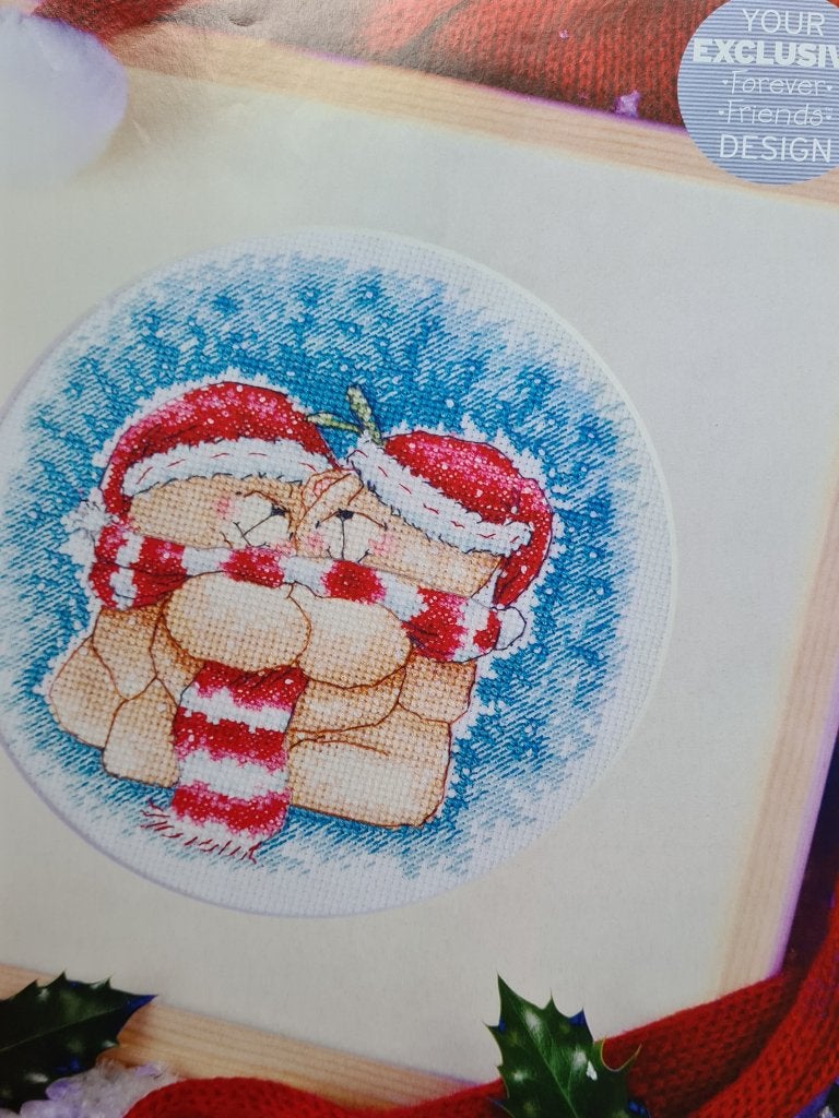 Forever Friends beren in de sneeuw Kerst borduurpatroon, Ophalen, Nieuw, Handborduren, Patroon