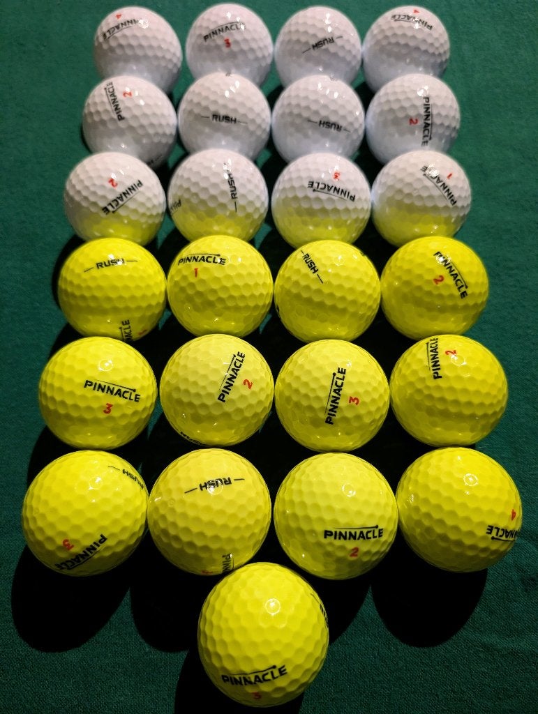 25 Stuks Pinnacle Rush Golfballen AAAA, Sport en Fitness, Ophalen of Verzenden, Zo goed als nieuw, Bal(len), Overige merken