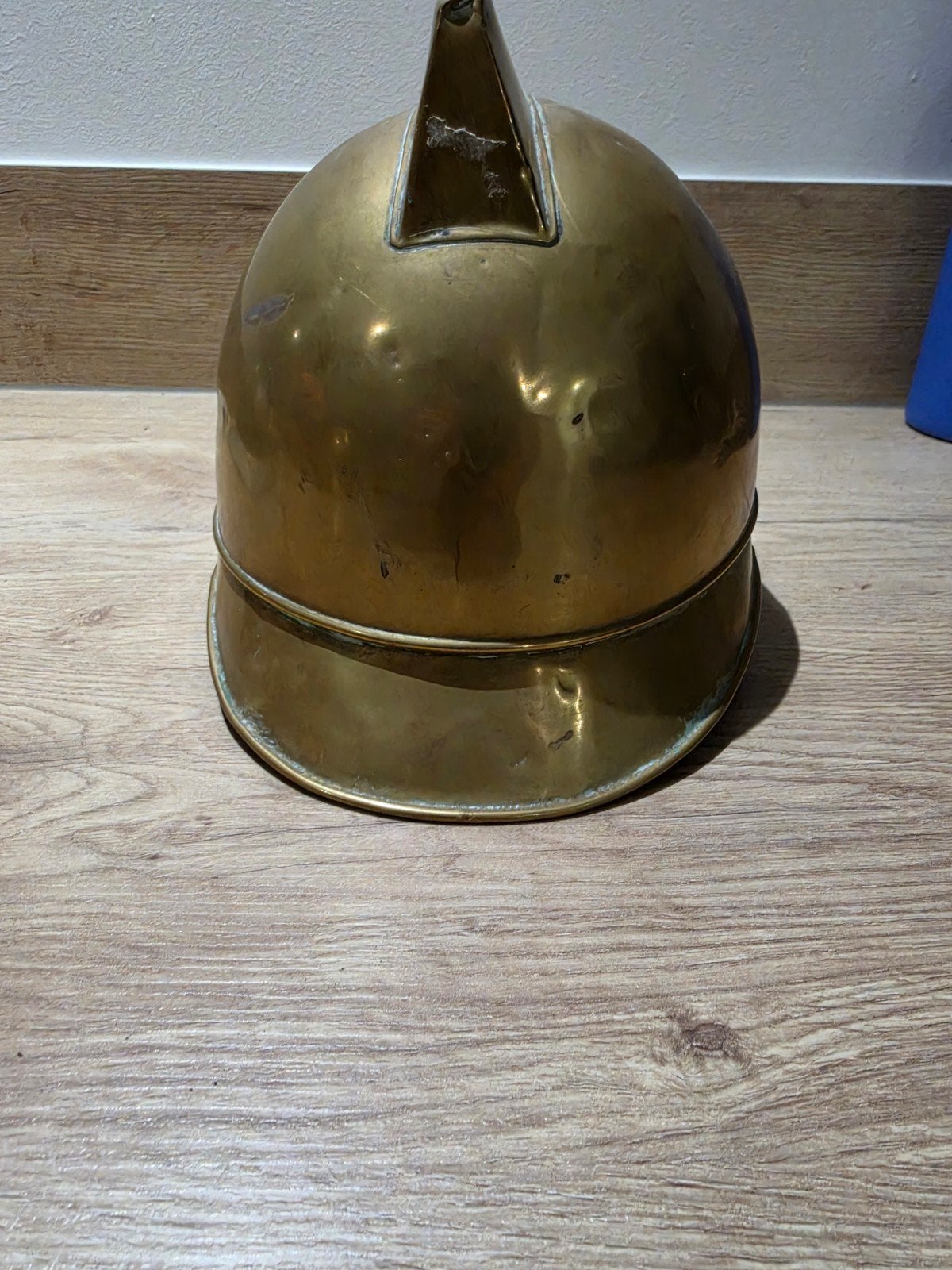 Antieke Koperen Brandweerhelm met Binnenwerk, Antiek en Kunst, Ophalen of Verzenden