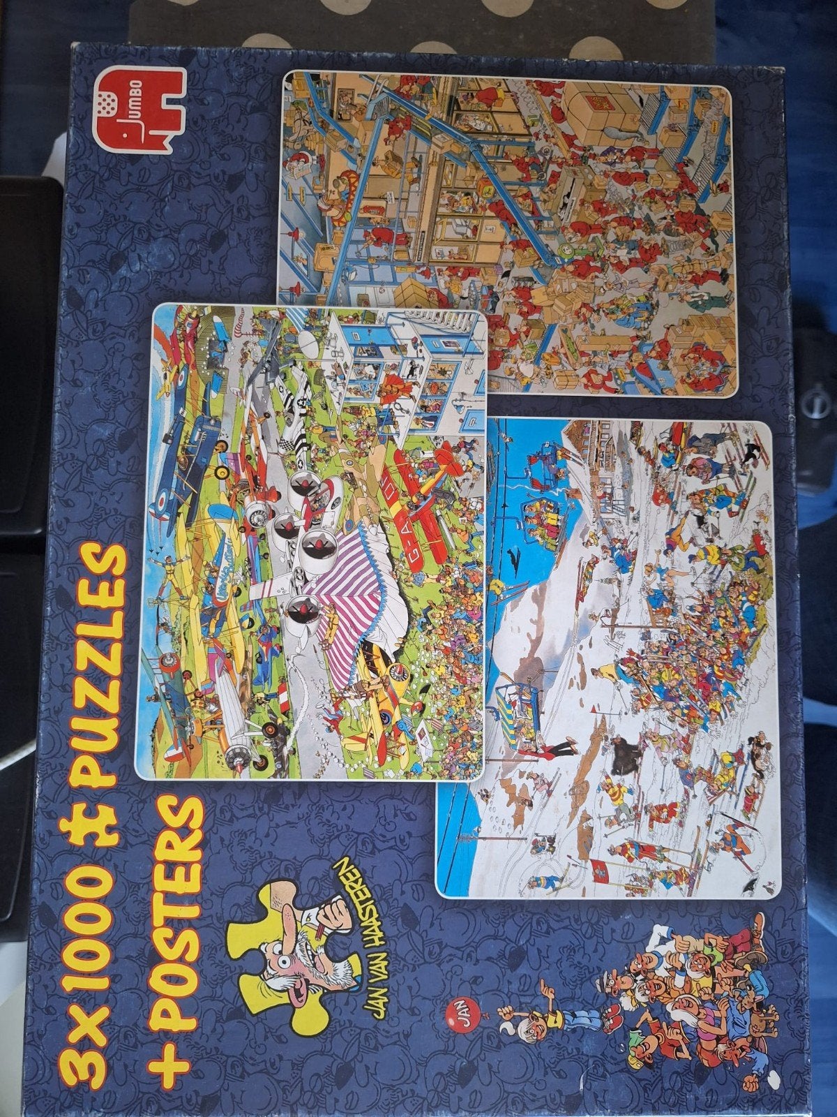 diverse Jan van haasteren 3x puzzel, Ophalen, 500 t/m 1500 stukjes, Gebruikt