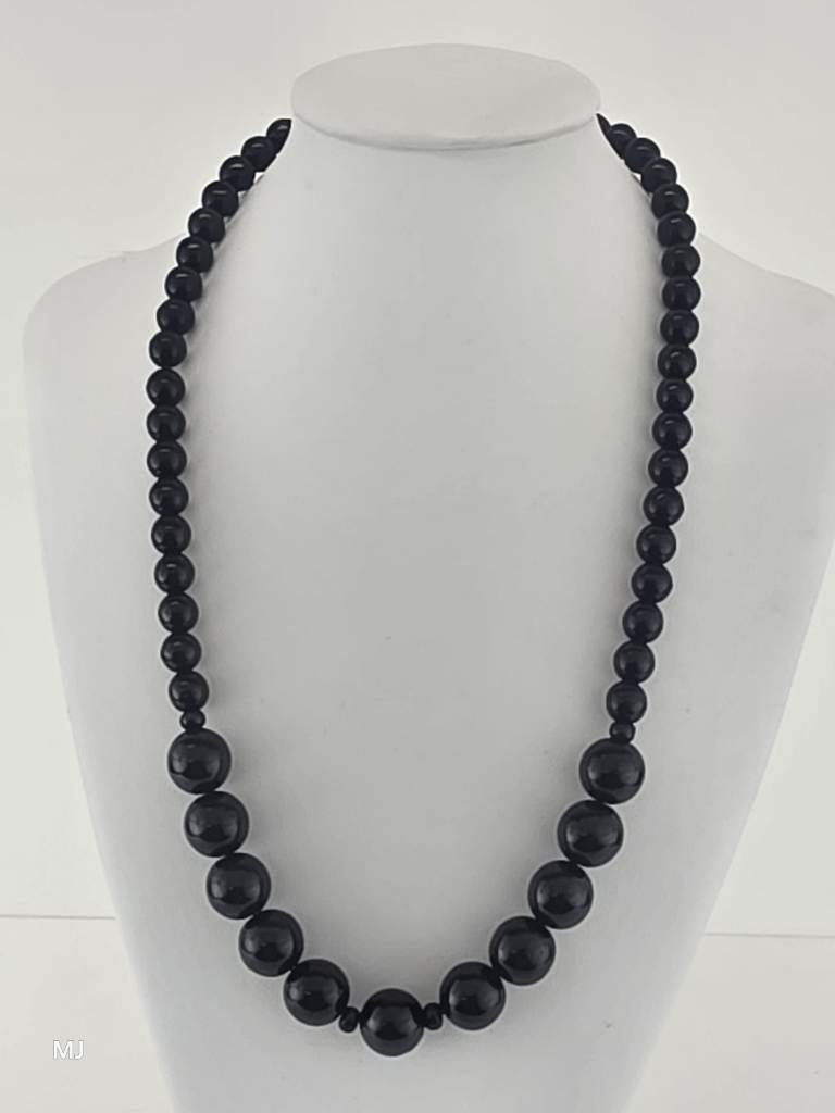 Onix collier zilveren slot                              D136, Gebruikt, ., Zwart, Ophalen of Verzenden