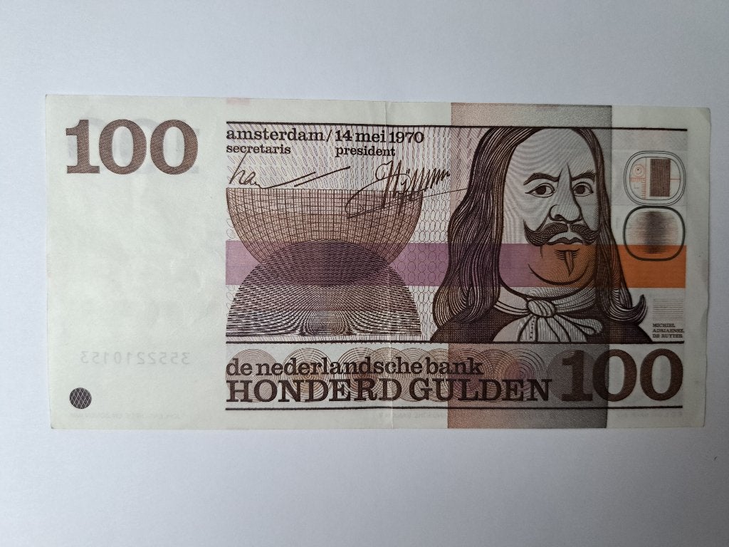 Bankbiljet 100 gulden 1970 Michiel de Ruyter, Postzegels en Munten, Bankbiljetten | Nederland, Verzenden, 100 gulden, Los biljet