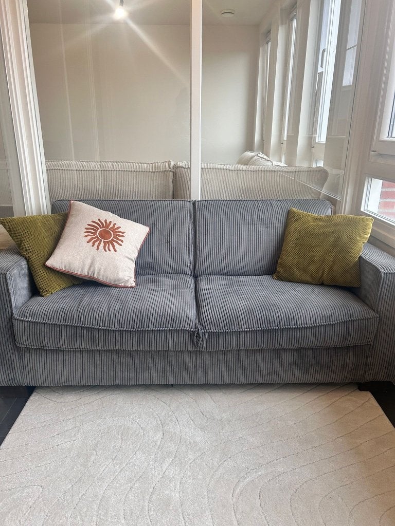 Bank ribstof, Ophalen, 150 tot 200 cm, Tweepersoons, 75 tot 100 cm
