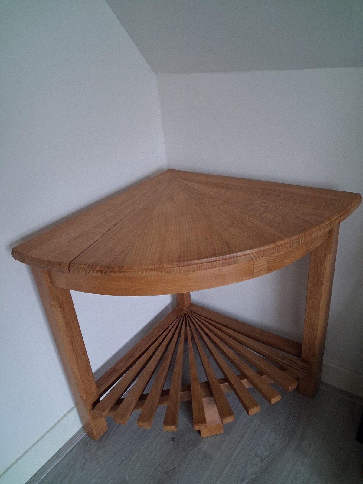 Hoektafel 75x75x60 cm hoog eiken gelakt, Huis en Inrichting, Tafels | Bijzettafels, Ophalen of Verzenden