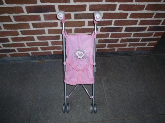 NIEUW BUGGY voor poppen met rose bekleding en motief, Ophalen of Verzenden, Nieuw, Overige typen
