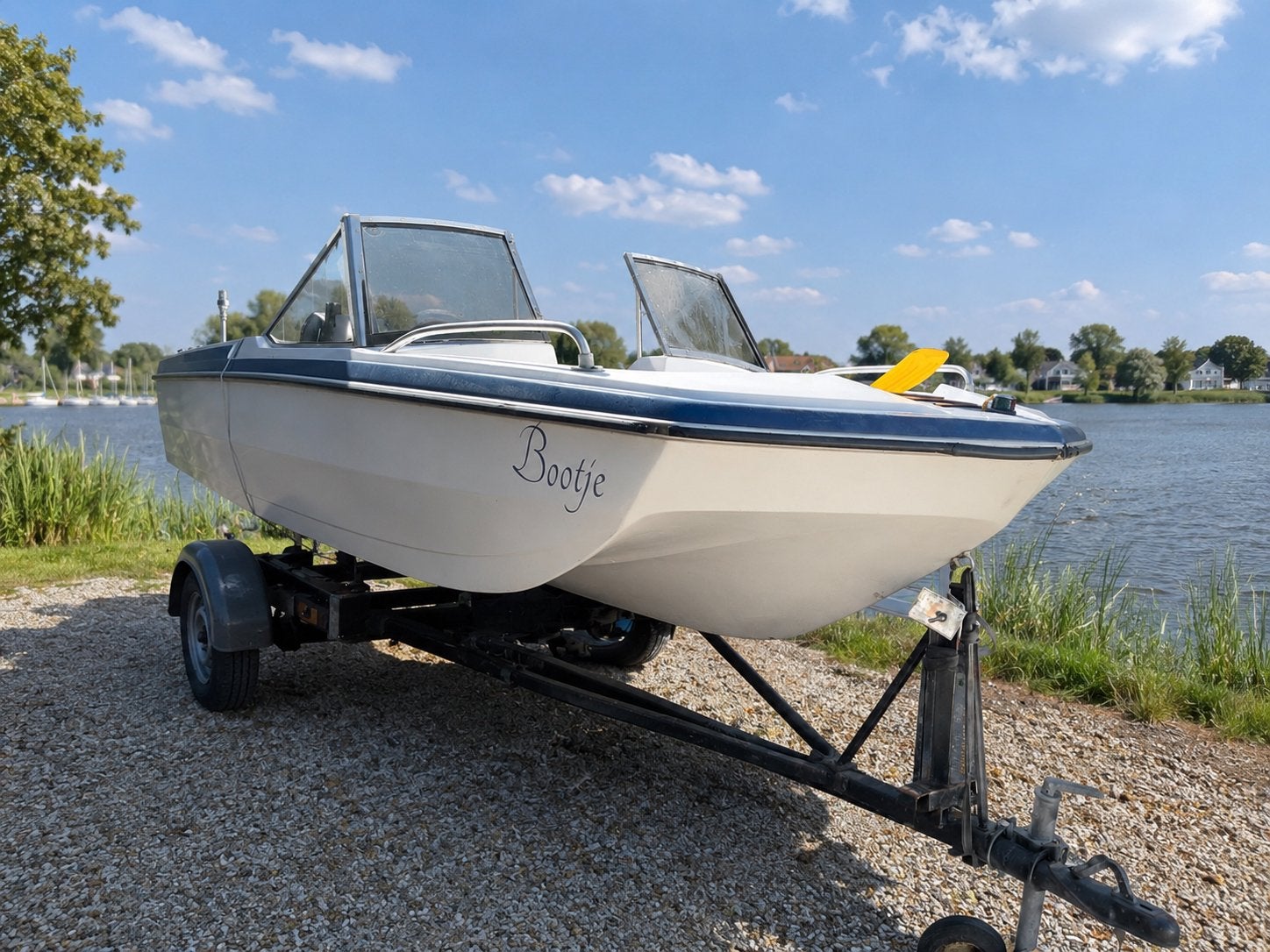 Glastron 156v consoleboot met trailer en 6pk motor, Watersport en Boten, Ophalen, Gebruikt, Polyester, Buitenboordmotor