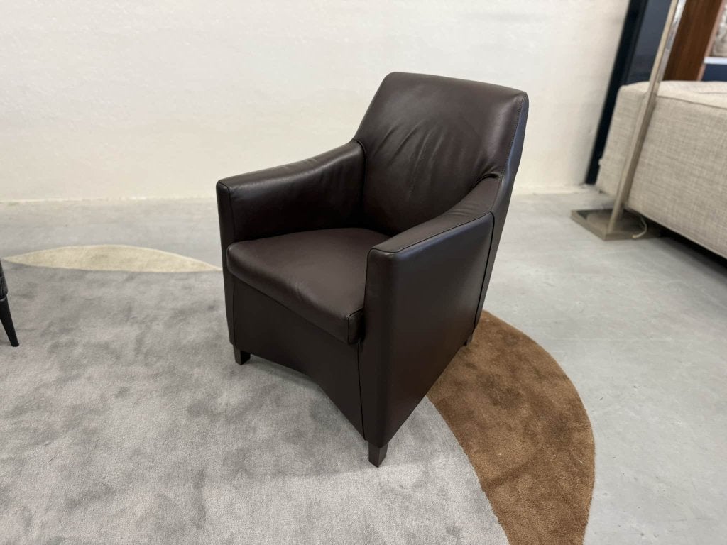 Leolux Calinda Fauteuil bruin leer design stoel, Huis en Inrichting, Leolux, Info@leolux.nl, Ophalen of Verzenden, Zo goed als nieuw