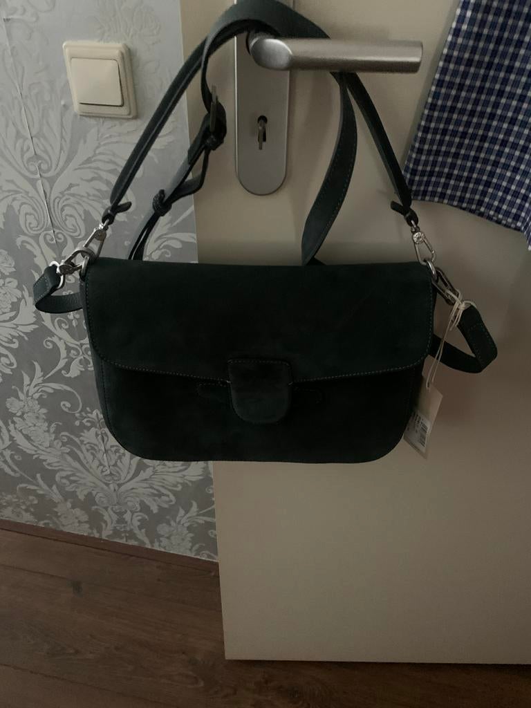 Nieuwe Suède Tas, Ophalen of Verzenden, Nieuw, Groen, Schoudertasje