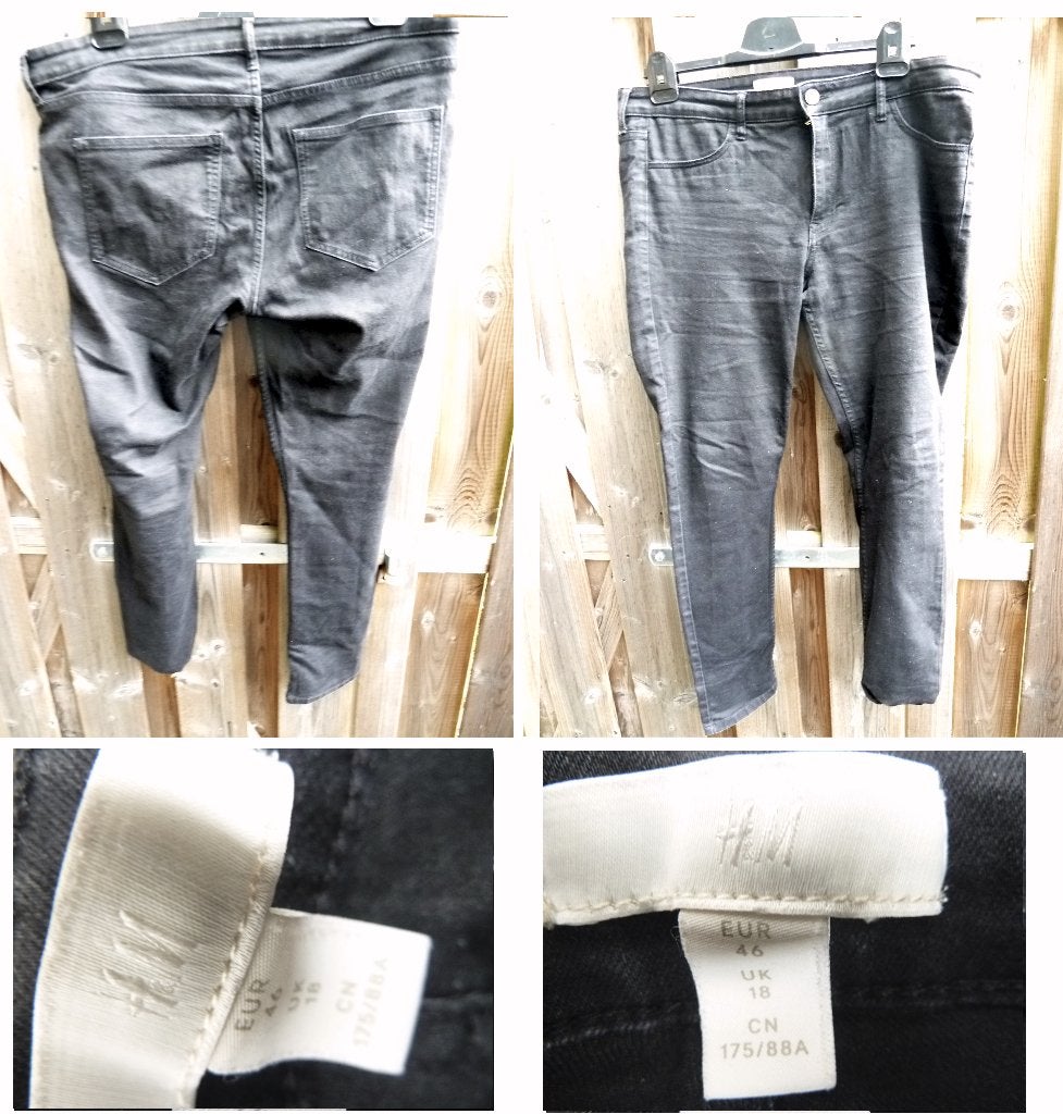 kleur is zwart - H&M jeans weinig gedragen 46 - 18 -175/88A, Kleding | Dames, Ophalen of Verzenden, Zo goed als nieuw, Zwart