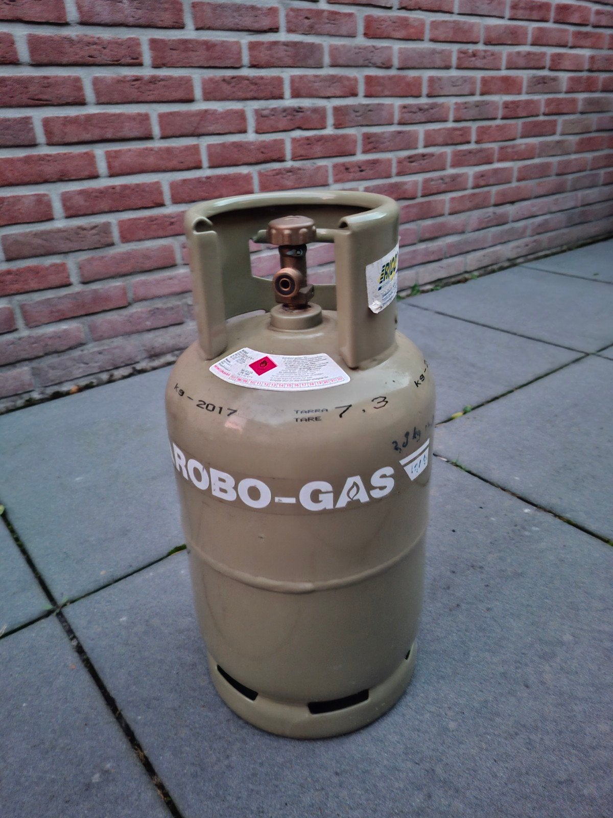 lege gasfles voor hobbyist, Ophalen, Gebruikt