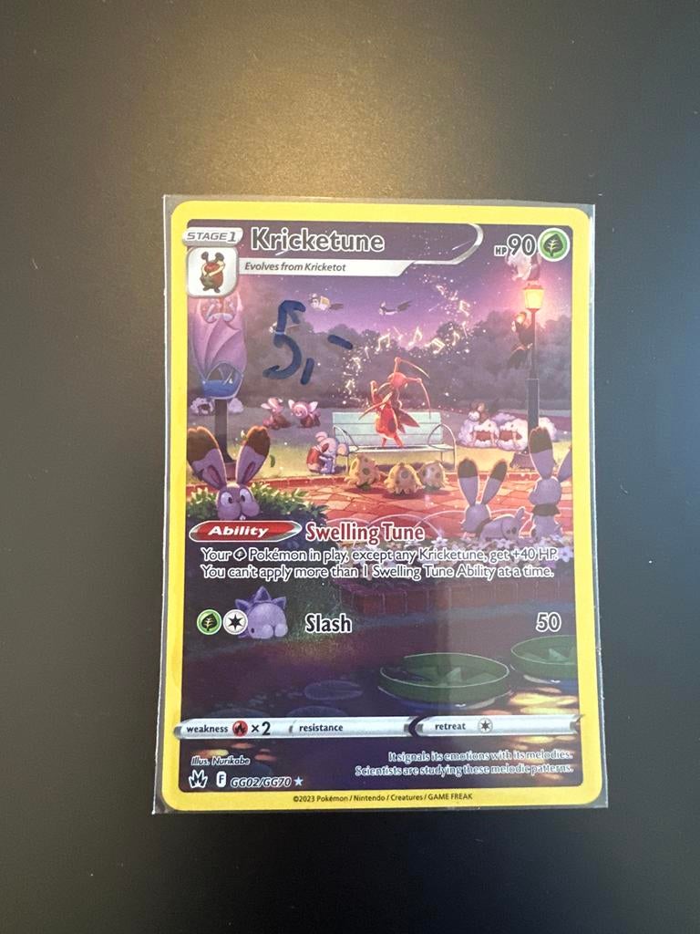 Kricketune GG02/GG70 Pokémon Kaart, Ophalen of Verzenden, Zo goed als nieuw, Losse kaart