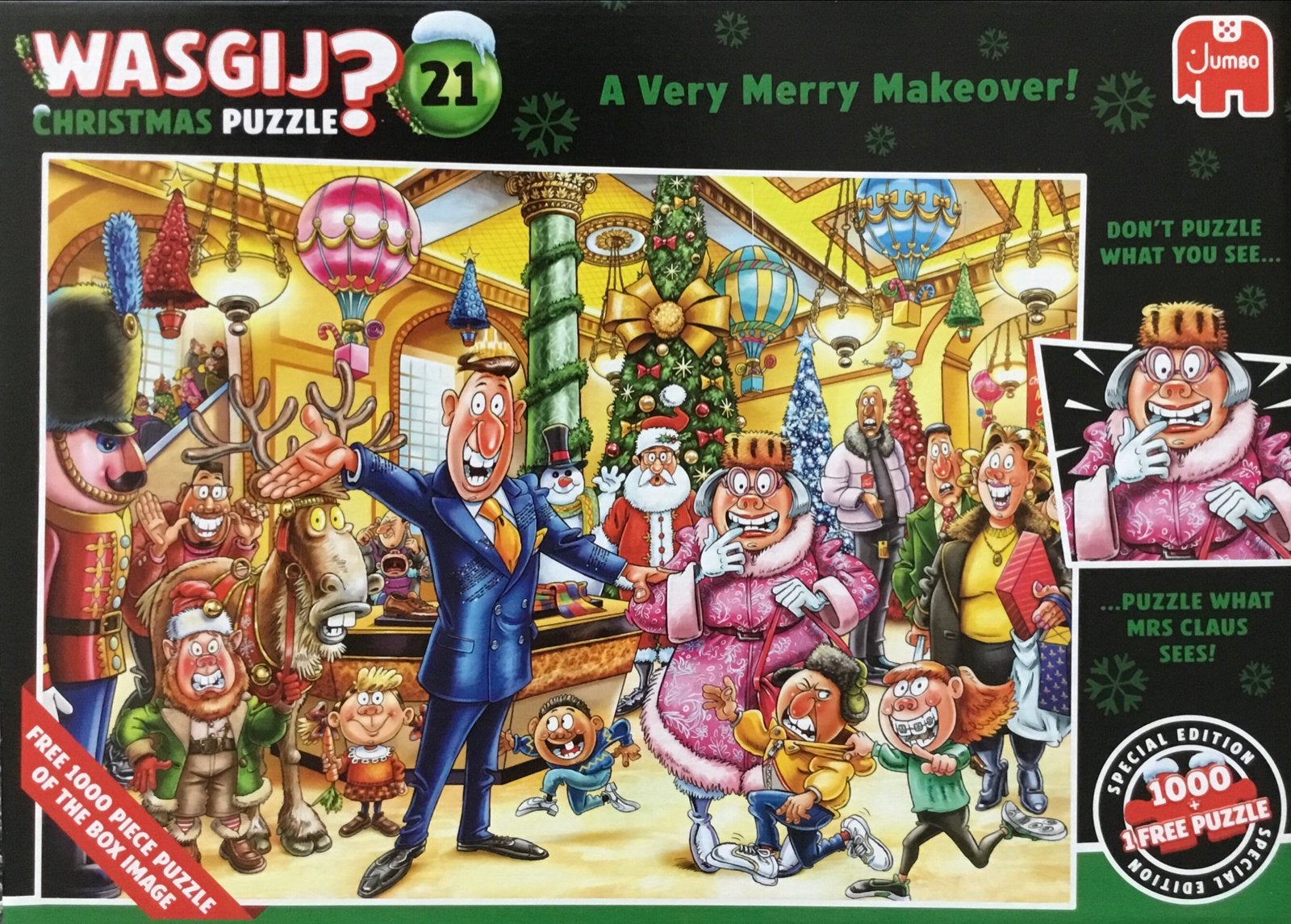 Wasgij Christmas 21: A Very Merry Makeover! Legpuzzel, Ophalen of Verzenden, 500 t/m 1500 stukjes, Zo goed als nieuw, Legpuzzel