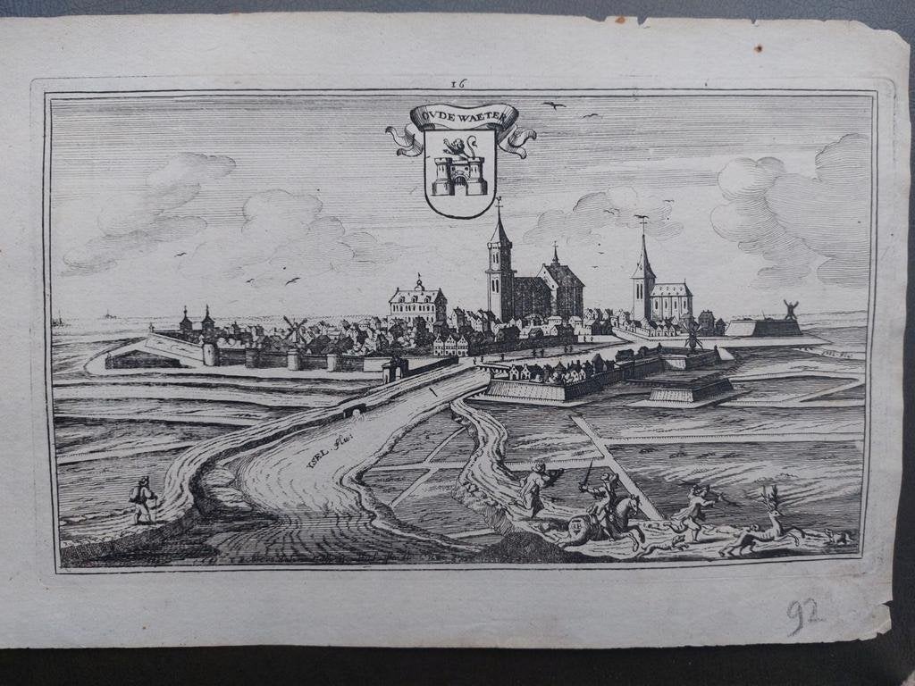 2 / Oudewaeter - Oudewater Gravure, Antiek en Kunst, Ophalen of Verzenden