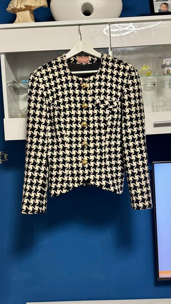 Maxi Librati dames jasje zwart-wit pied-de-poule, Ophalen of Verzenden, Gedragen, Maat 38/40 (M), Zwart