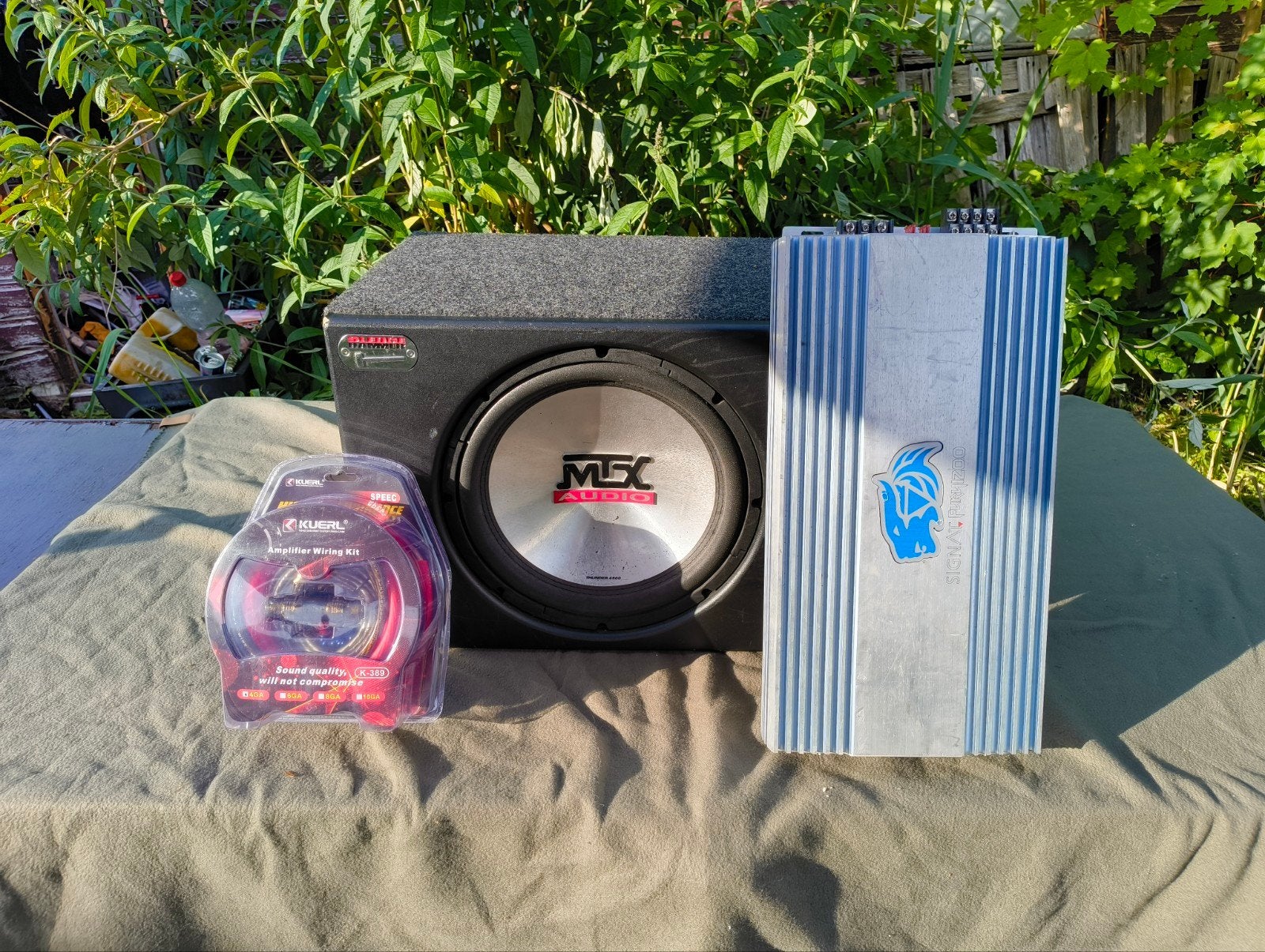 Mtx 4500 thunder + signat fury 1200 watt versterker + 4ga, Ophalen, Gebruikt