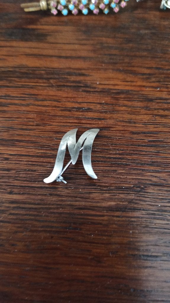 letterbroches m, Ophalen of Verzenden, Zo goed als nieuw, Zilver, Zilver
