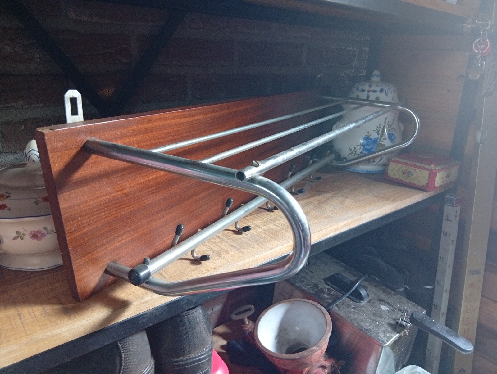 Vintage kopstok, Huis en Inrichting, Woonaccessoires | Kapstokken, Ophalen, Hout, Wandkapstok, Minder dan 100 cm