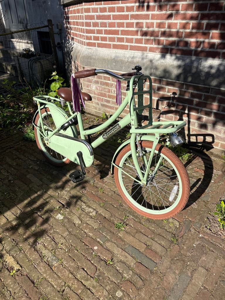 Kinder omafiets met voordrager - Groen, Ophalen, Gebruikt, Terugtraprem, 20 inch of meer