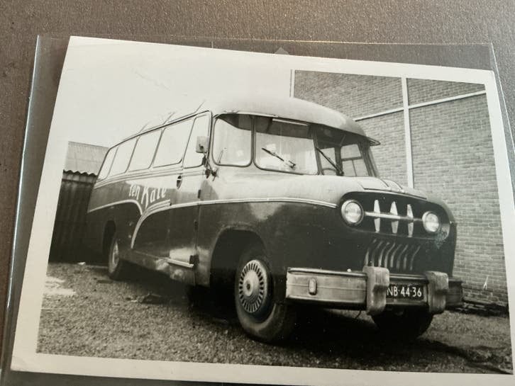 Zwart-wit foto van een oude bus, Ten Kate 1972, Verzenden, Gebruikt, Bus of Metro, Kaart of Prent