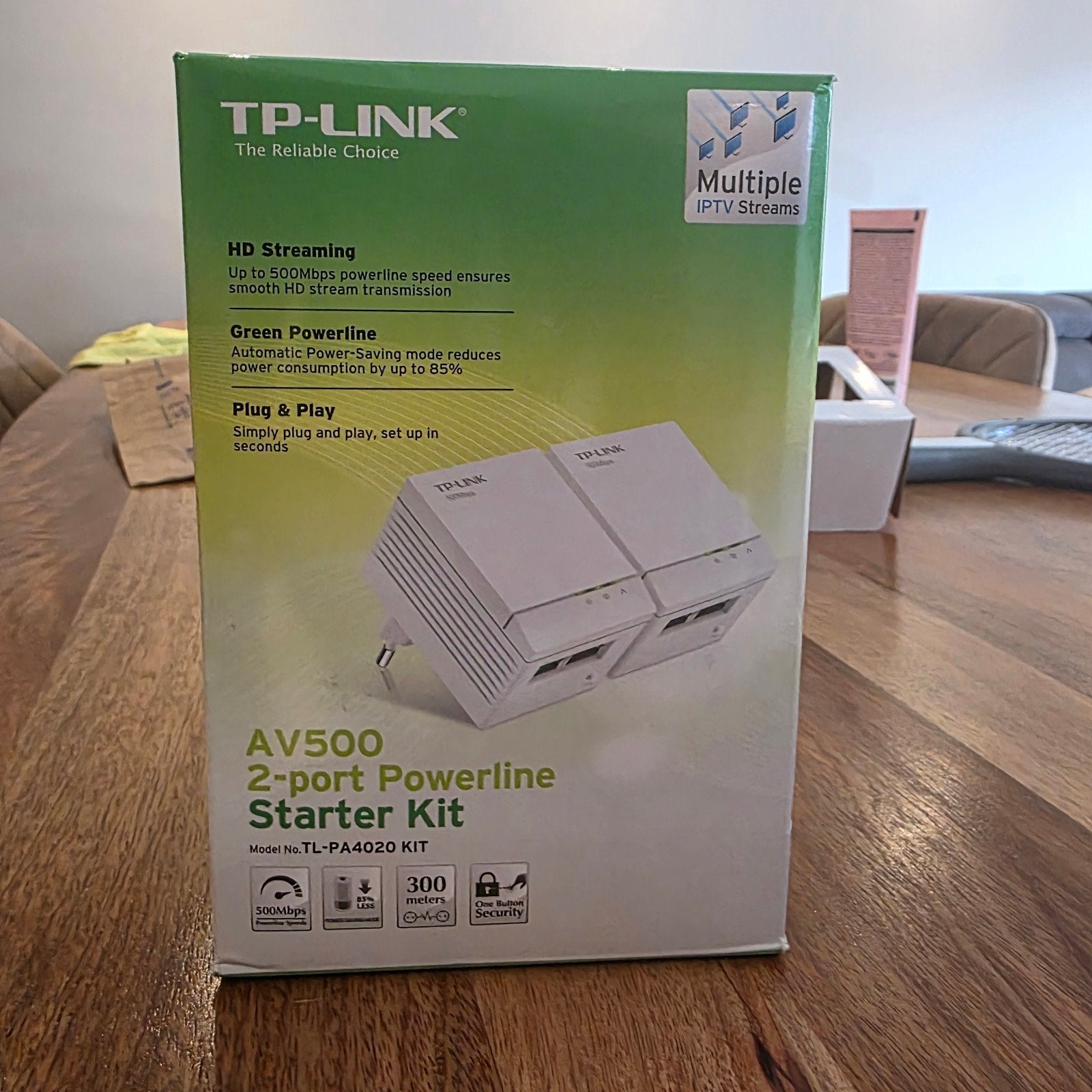 TP-Link AV500 2-poorts Powerline Starter Kit, Computers en Software, Powerlines, Ophalen of Verzenden, Zo goed als nieuw, TP-Link