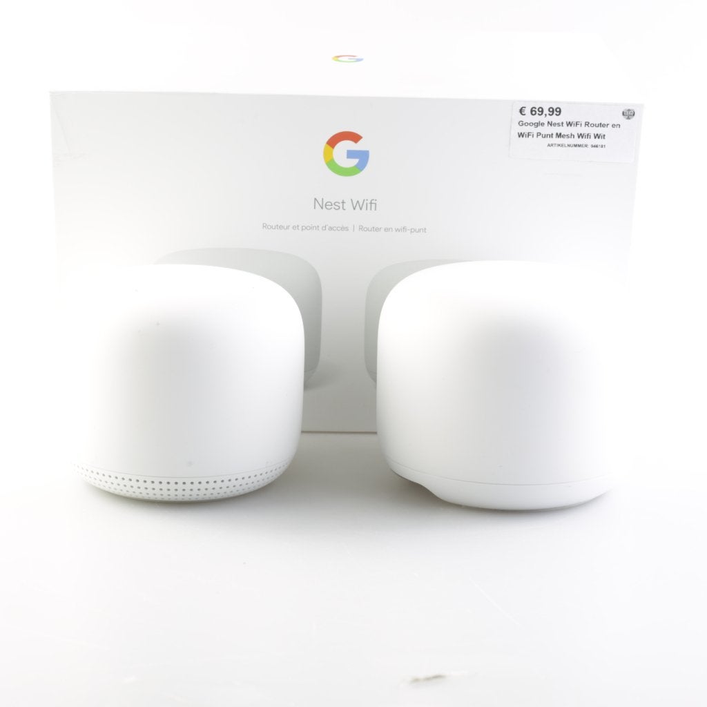 Google Nest WiFi Router en WiFi Punt Mesh Wifi Wit, Google, Zo goed als nieuw, Press@google.com, 1600 Amphitheatre Parkway
Mountain View, CA 94043
USA