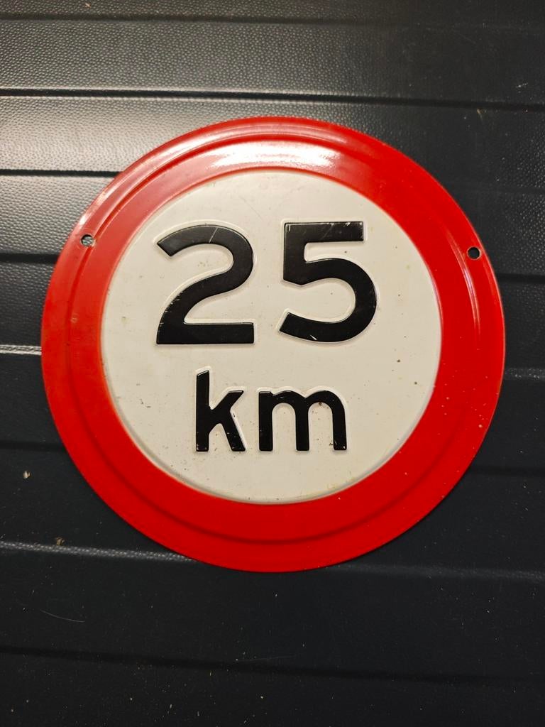 Bordje 25 km - Vintage snelheidsbord, Ophalen of Verzenden, Nieuw