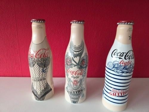 Aluminium Coca-Cola flesjes - Jean Paul Gaultier, Verzenden, Zo goed als nieuw, Overige typen