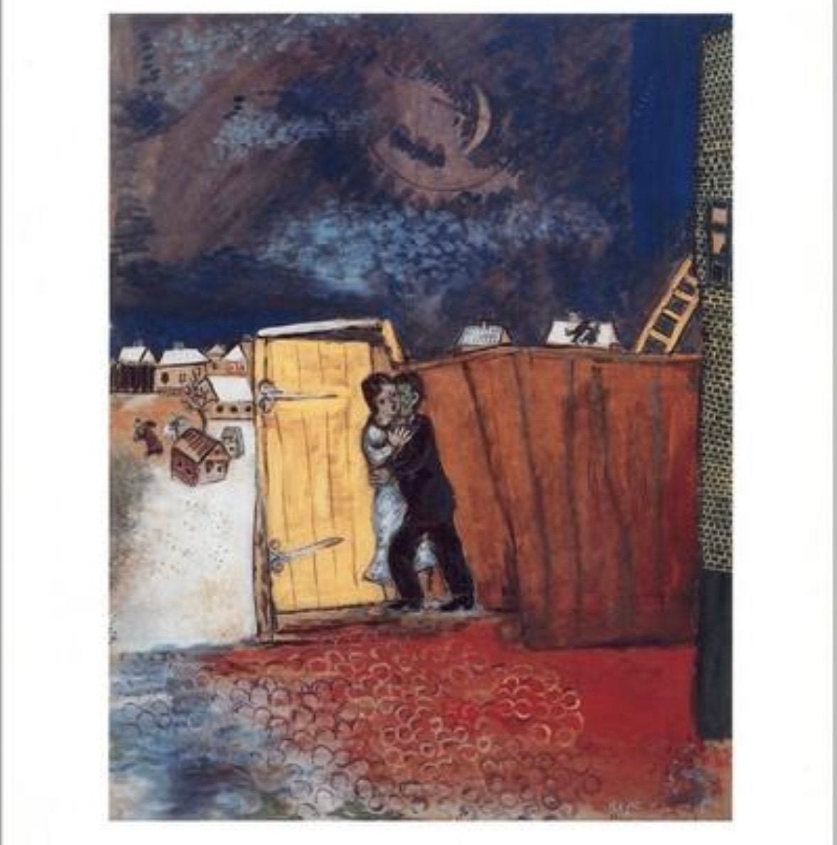 Marc Chagall - Claire de Lune / Lovers in the Moonlight, Ingelijst, Ophalen, Overige onderwerpen, Offsetdruk